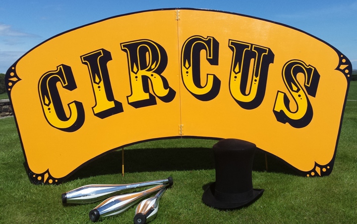 circus skills workshop sign