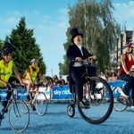 entertainer on a penny farthing