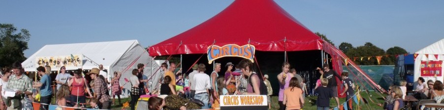 circus skills workshop area at festival-slim