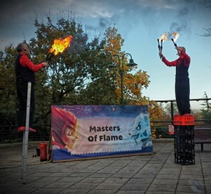 fire juggling show