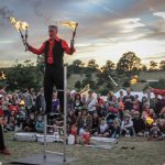 fire juggling show