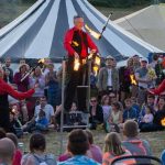 Fire juggling show at festival