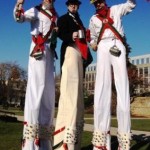 morris dancers on stilts