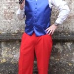 juggler, red, white & blue costume