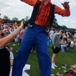 stilt walker, dancing, London