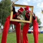 stilt walking entertainers