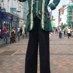 stilt walking pirate character