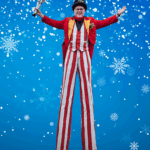 christmas stilt walker