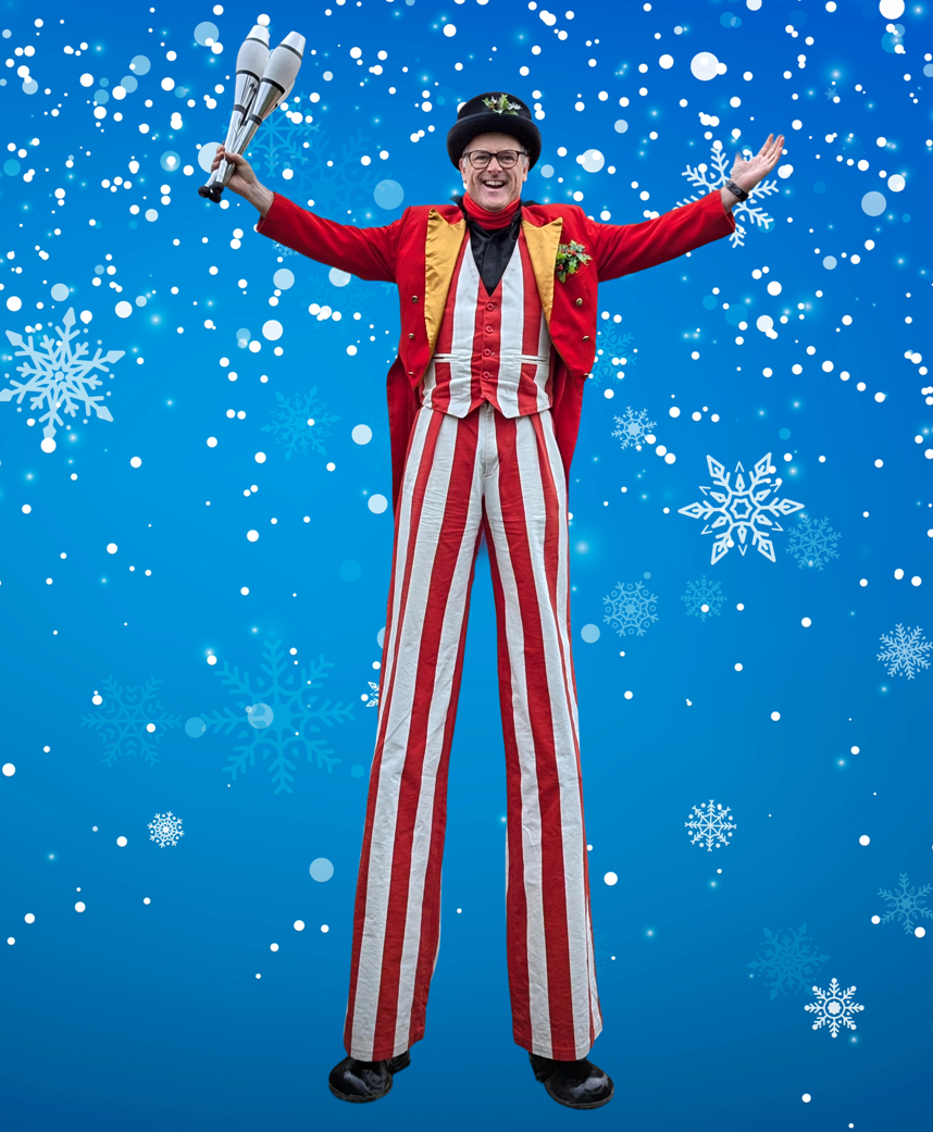 christmas stilt walker