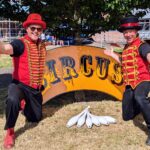 circus skills instructors at corporate family funday